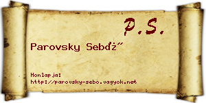 Parovsky Sebő névjegykártya